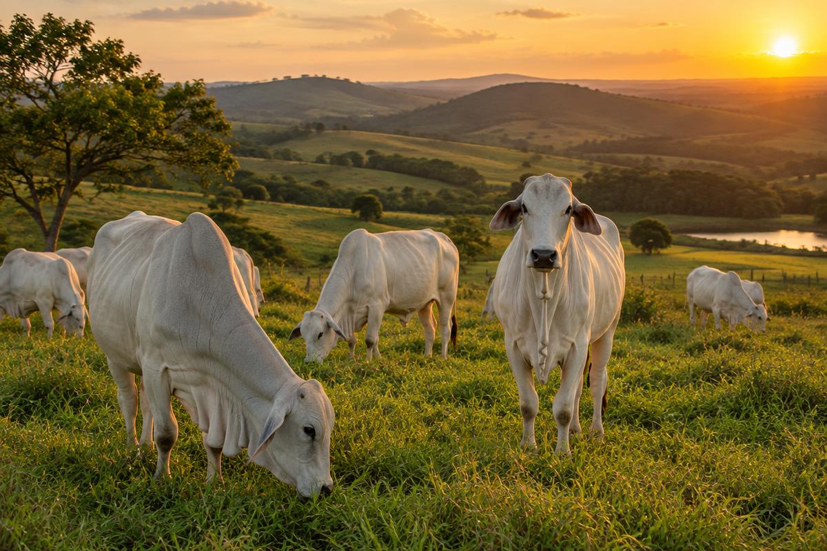 Gado Tabapuã no Rancho do Texugo, Fazenda Texugo do Mel, em Itinga-MG
